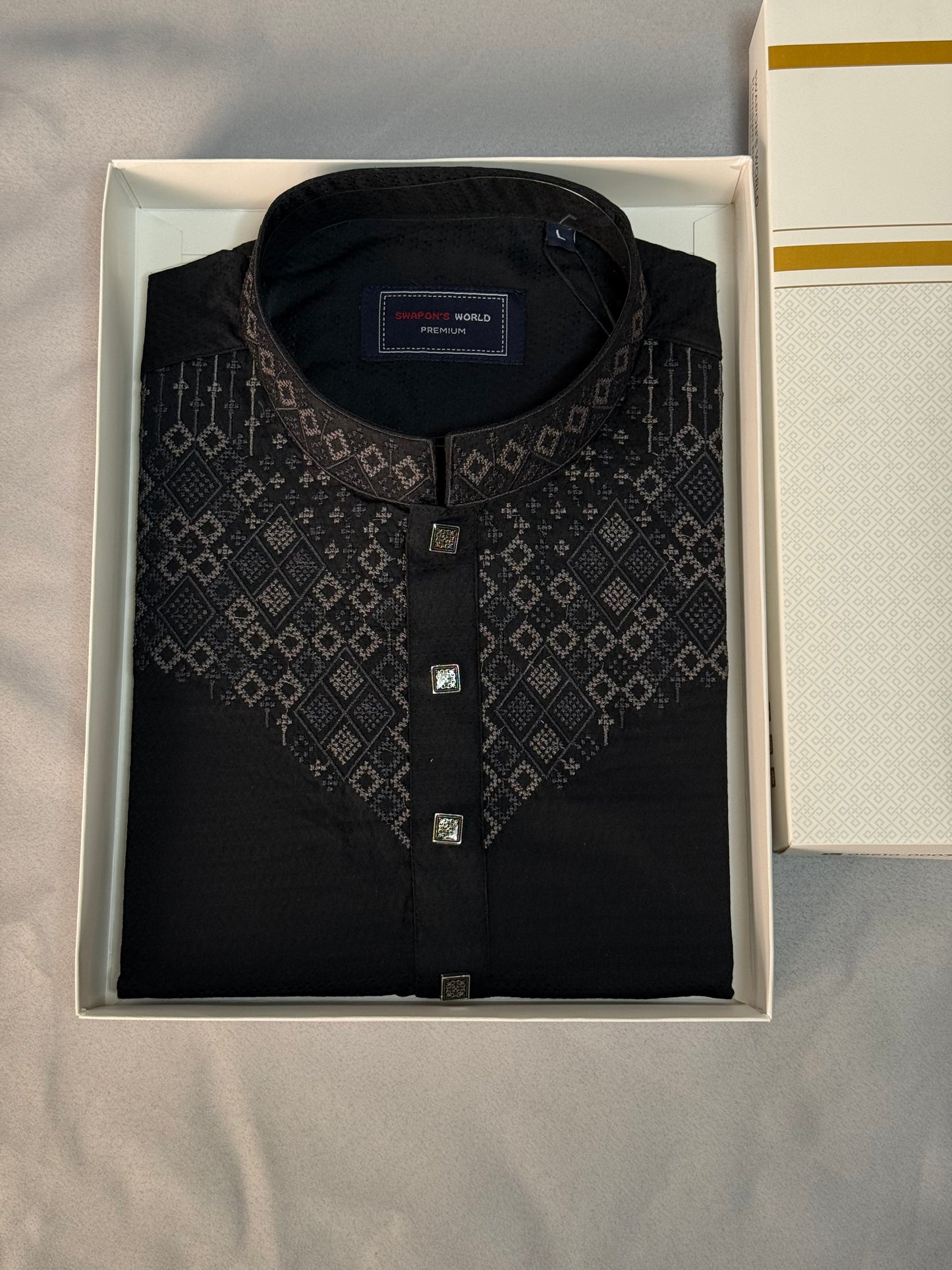 Taaroo Panjabi for Men - Black - TPJ-11
