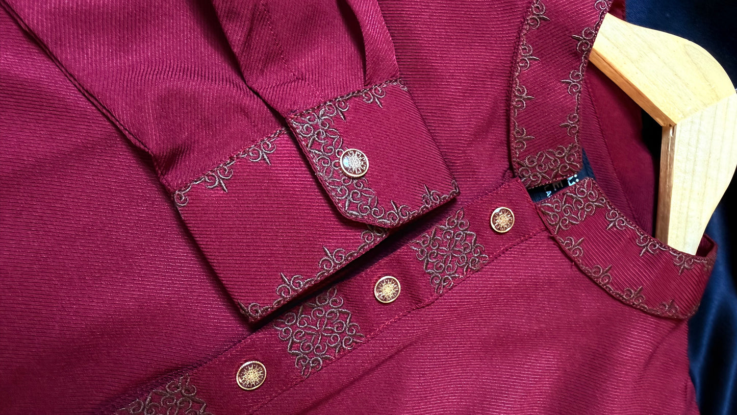 Taaroo Panjabi for Men - Maroon - TPJ- 03