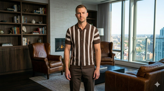 Summer Contrasting Jacquard Men's Polo Comfortable Breathable Knitted Ice Silk British High Quality Short Sleeve Polo Shirt